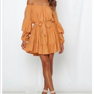 Off shoulder flowy dress